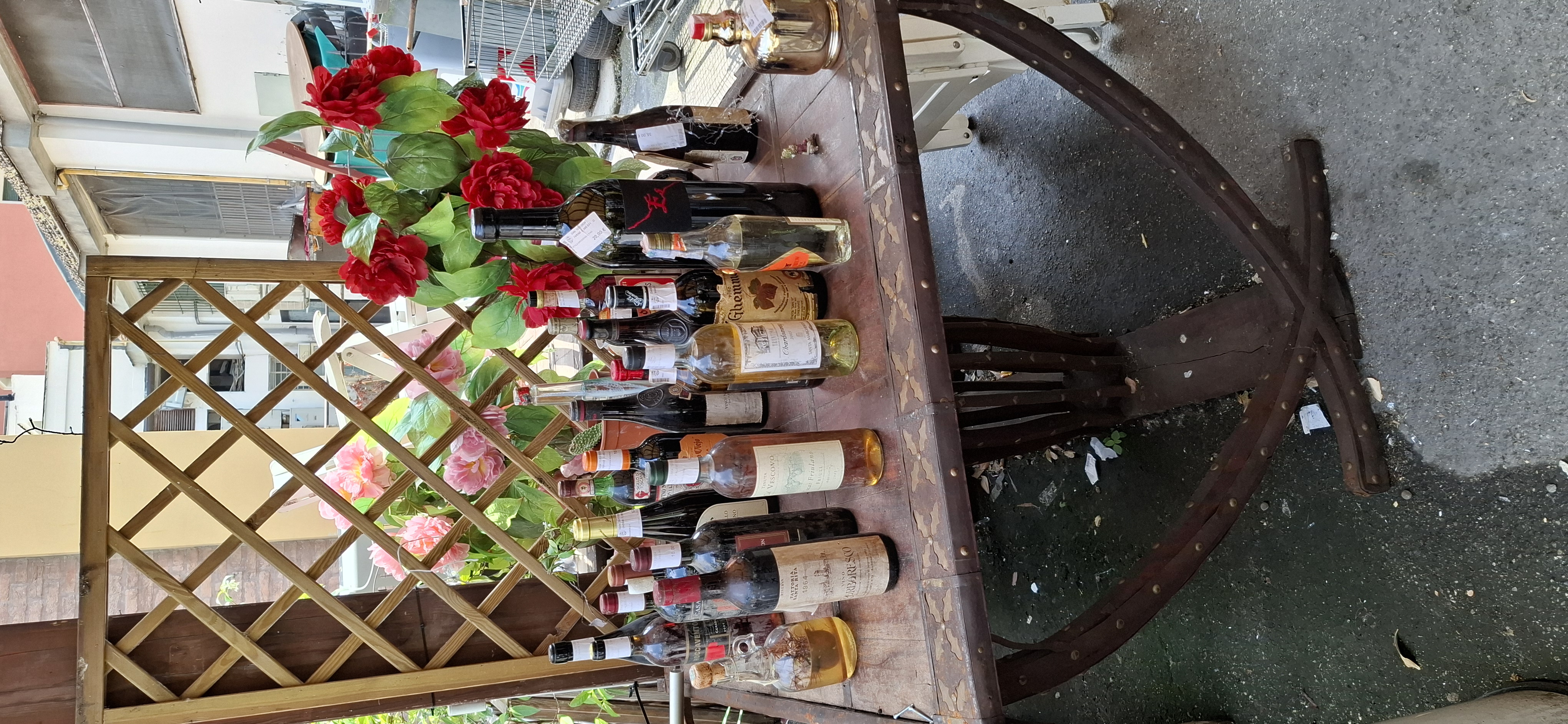 Vintage alcohol at the entrance